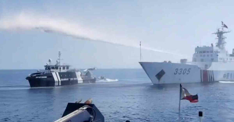 Watch: Chinese Coast Guard Deploys Water Cannons To Pause Philippine Supply Mission